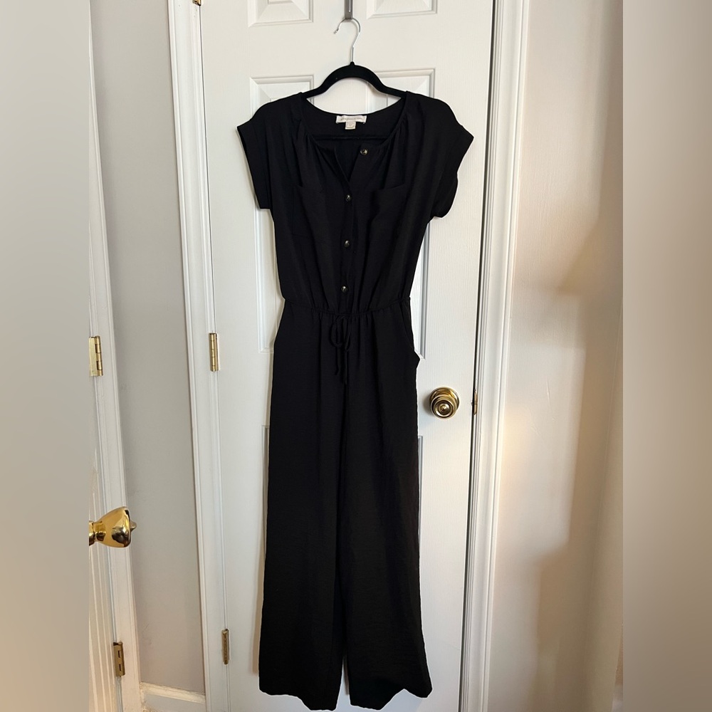 Monteau Los Angeles Black Stretch Lightweight Jumpsuit